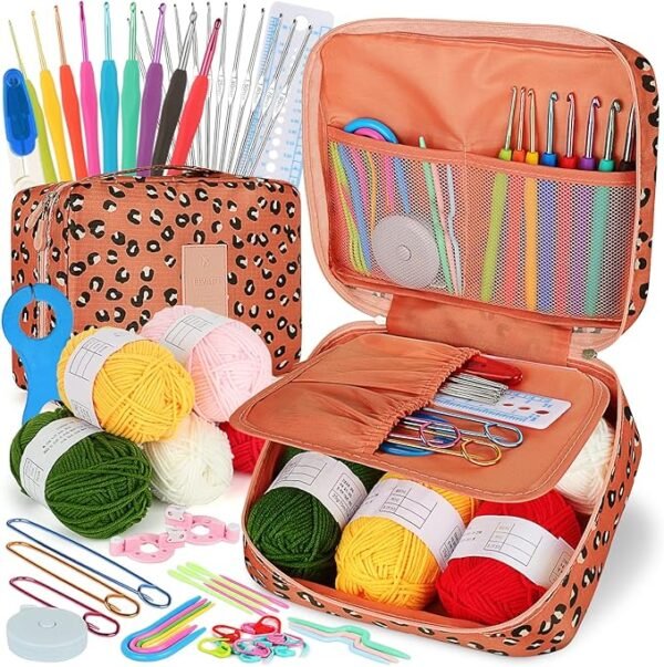 Coopay Crochet Kit Beginners Crochet Hook Set with Crochet Yarn